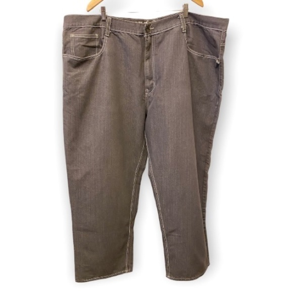 KB8782 Jeans 50x29 Gray Back Flap Embroidered Pockets (Tag Size 52) Straight - Picture 1 of 10